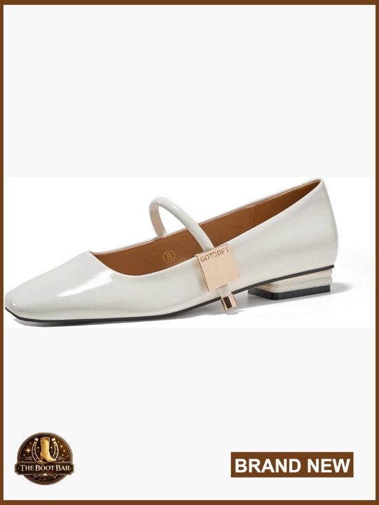 Shoes - Mary Jane Flats Square Toe Ballet Slip On Comfortable Dress Shoes